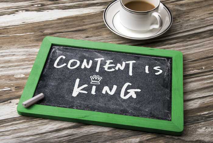 Content is King chalkboard about ranking in your website with Google Content is King chalkboard about ranking in your website with Google