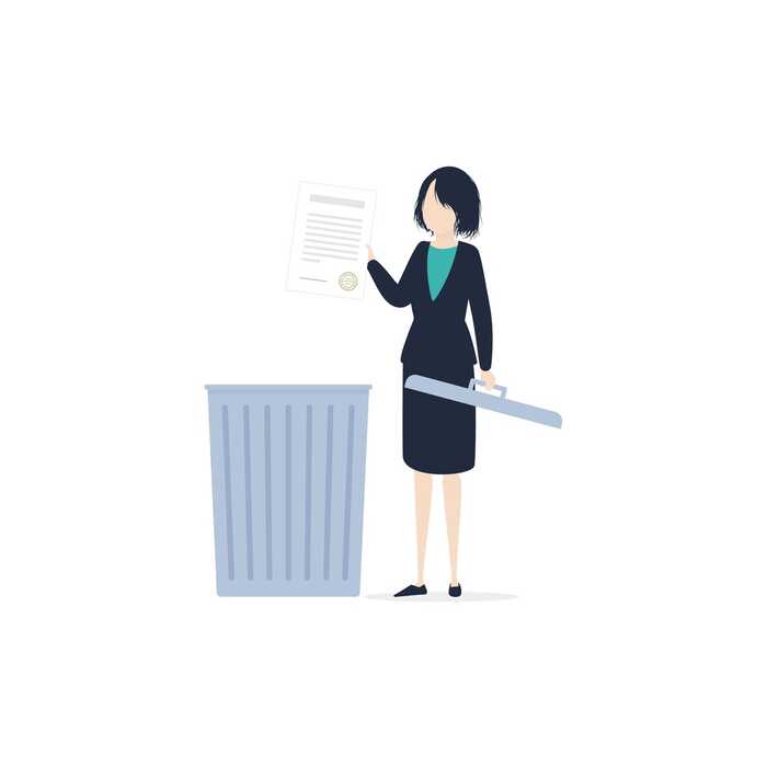 Discarding data in waste bin
