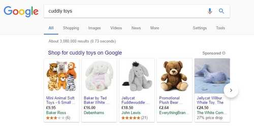 Google Shopping Search Results