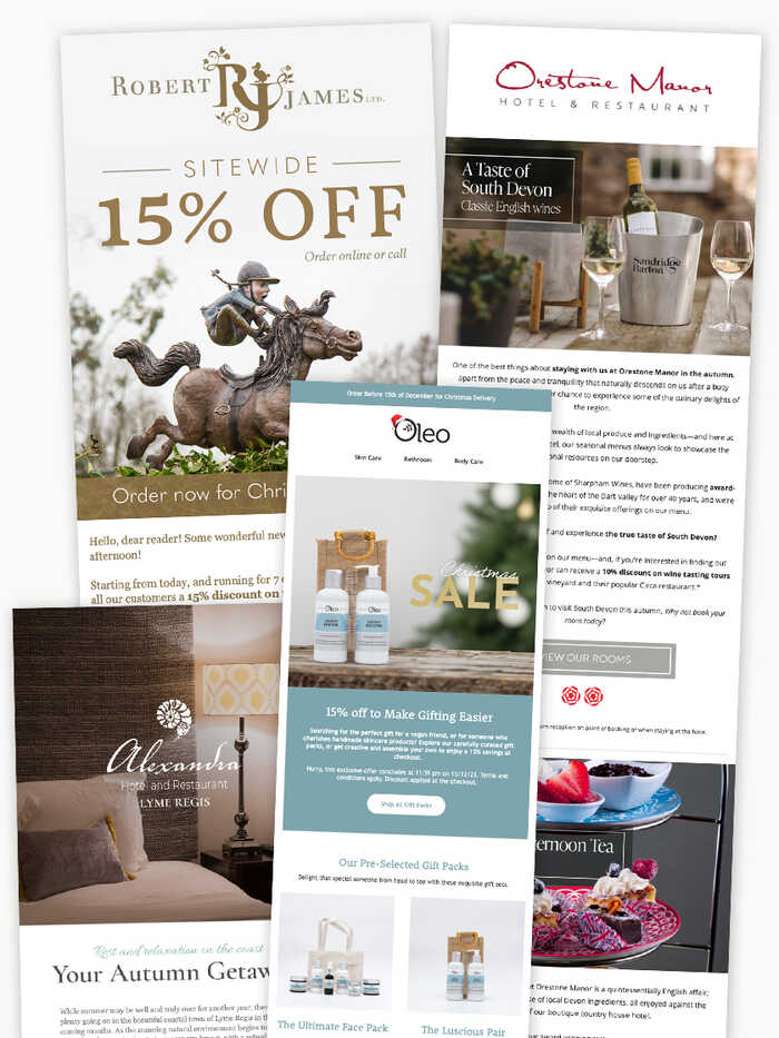Examples of our email marketing