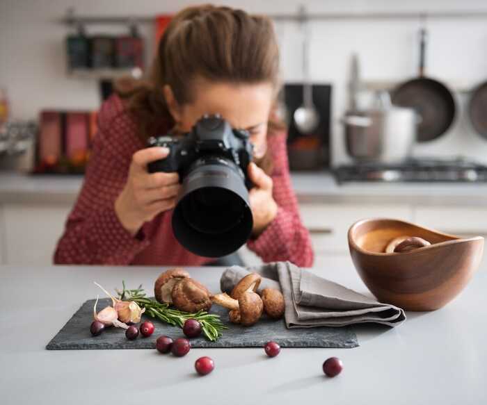 Professional photographer taking photos of food