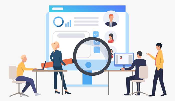 Ilustration of a marketing agency at work Ilustration of a marketing agency at work